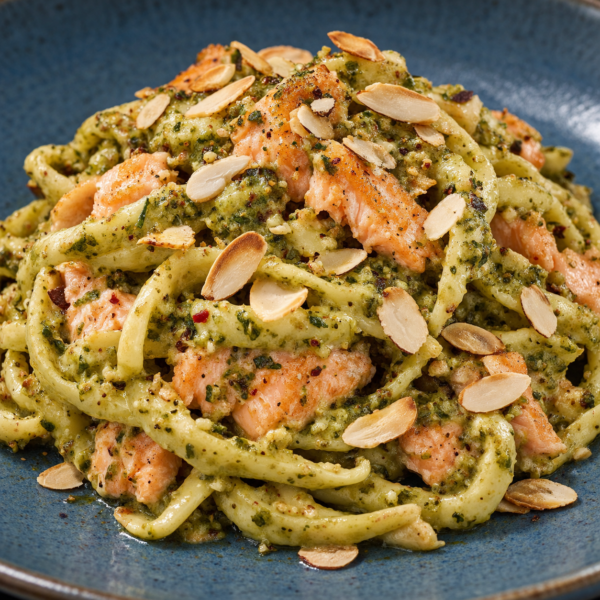 PESTO DI RUCOLA SALMONE E MANDORLE